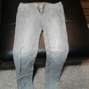 Blue and white striped jeans